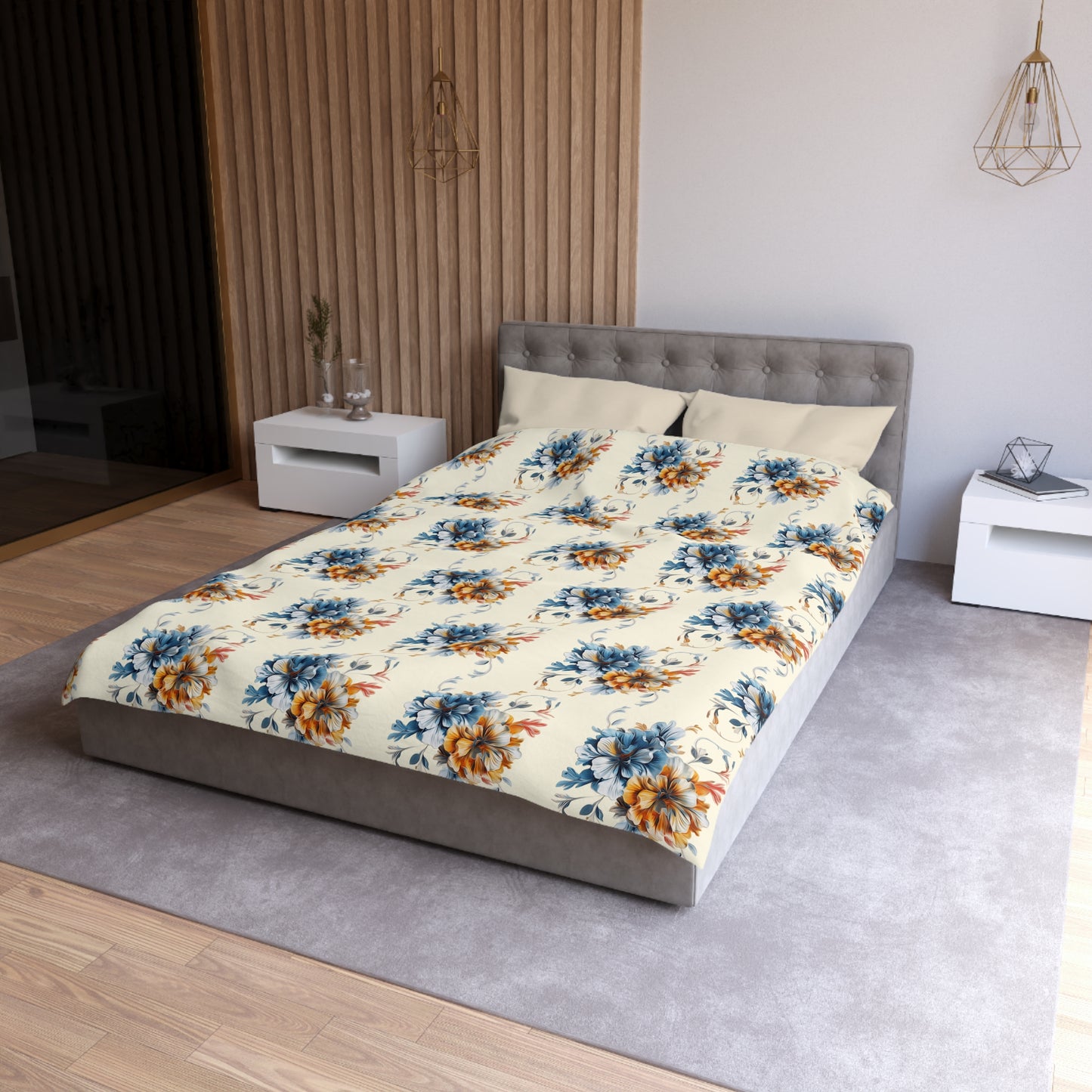 Floral Microfiber Duvet Cover, Soft Bedding Set, Cozy Home Decor, Nature-Inspired Bedroom, Spring Gift Idea