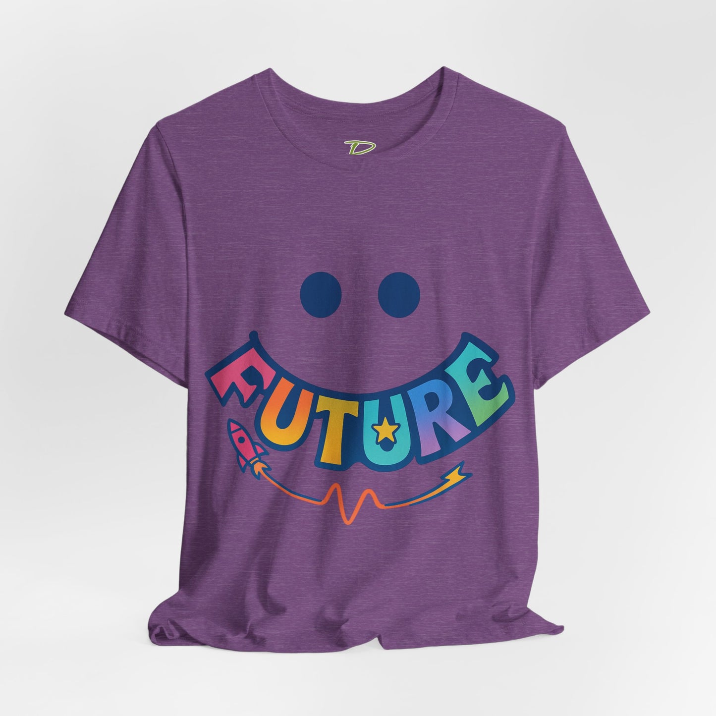 Colorful Future Smiley Unisex Tee - Vibrant Graphic T-Shirt for Optimism and Fun - Lightweight Fabric T-shirt