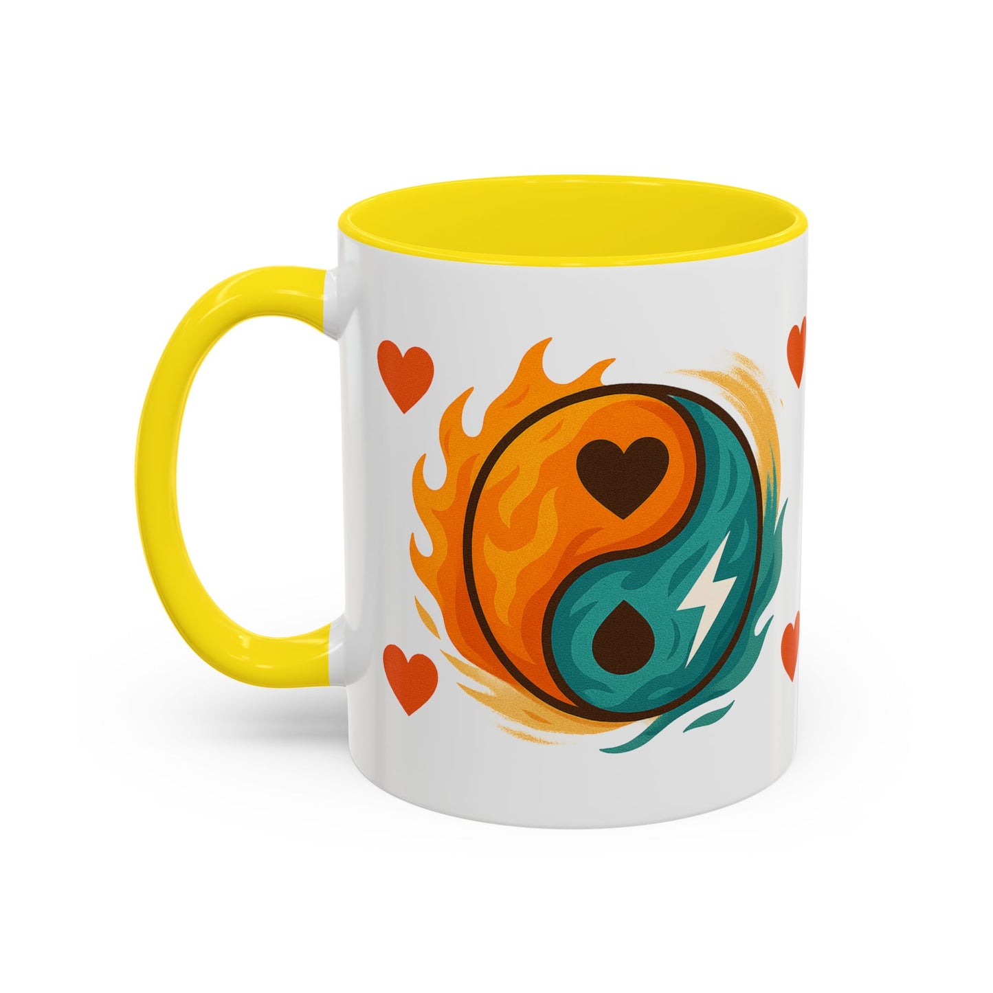 Bold Yin Yang Accent Coffee Mug – 11oz & 15oz – Perfect for Coffee Lovers
