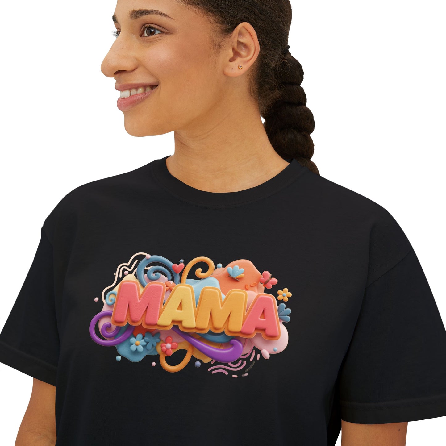 Mama Boxy Tee – Casual Women's T-Shirt for Moms - Women's Boxy Tee