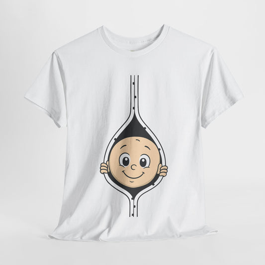Cute Baby Face Cotton Tee - Fun Graphic T-Shirt for pregnant women