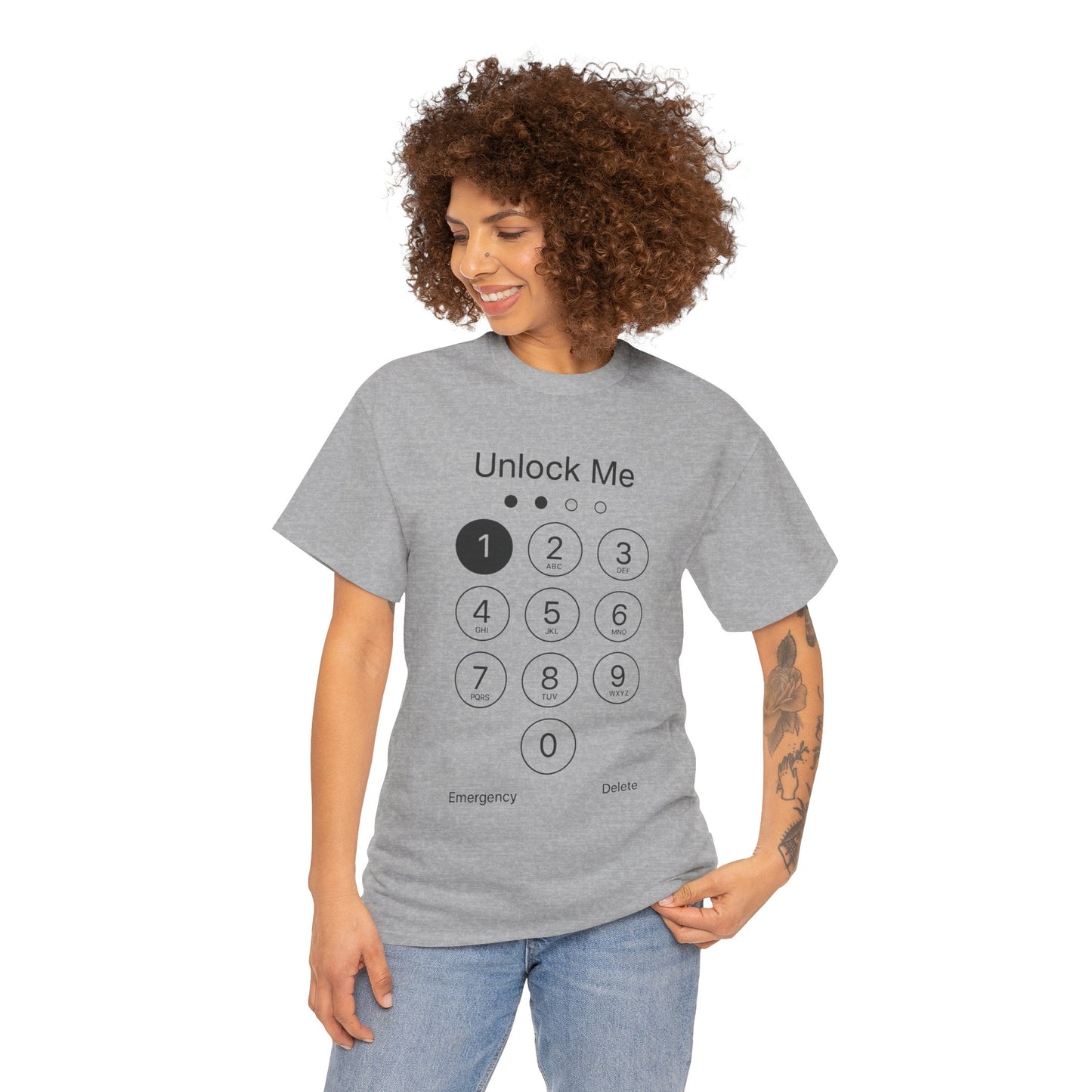 Unlock Me Graphic Tee, Funny T-Shirt for Tech Lovers, Casual Wear, Gift for Birthdays, Tech-themed Apparel, Unisex Heavy Cotton Tee