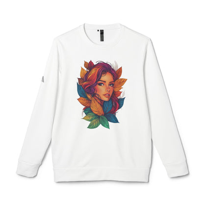 Adidas Women's Fleece Crewneck Sweatshirt - Fantasy Woman Face Fleece Sweatshirt