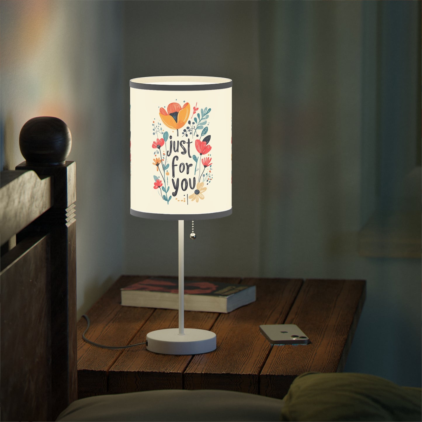 Floral Table Lamp - "Just For You" Design - Gift - Lamp on a Stand, US|CA plug - Table Lamps