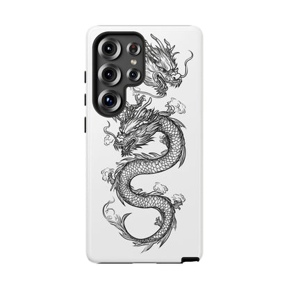 Dragons Phone Cases - Black Ink Tattoo Design of Dragons Tough Cases