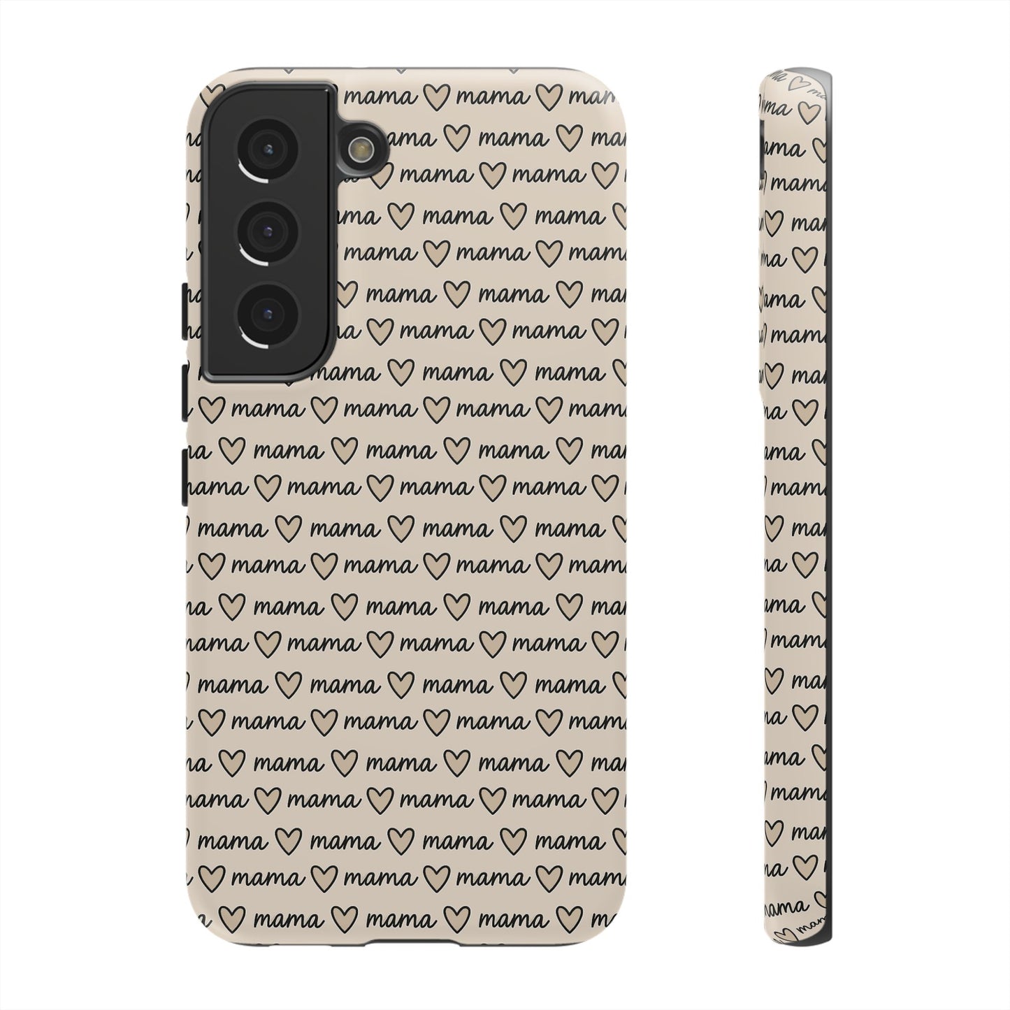 Mama Script Heart Pattern Phone Case