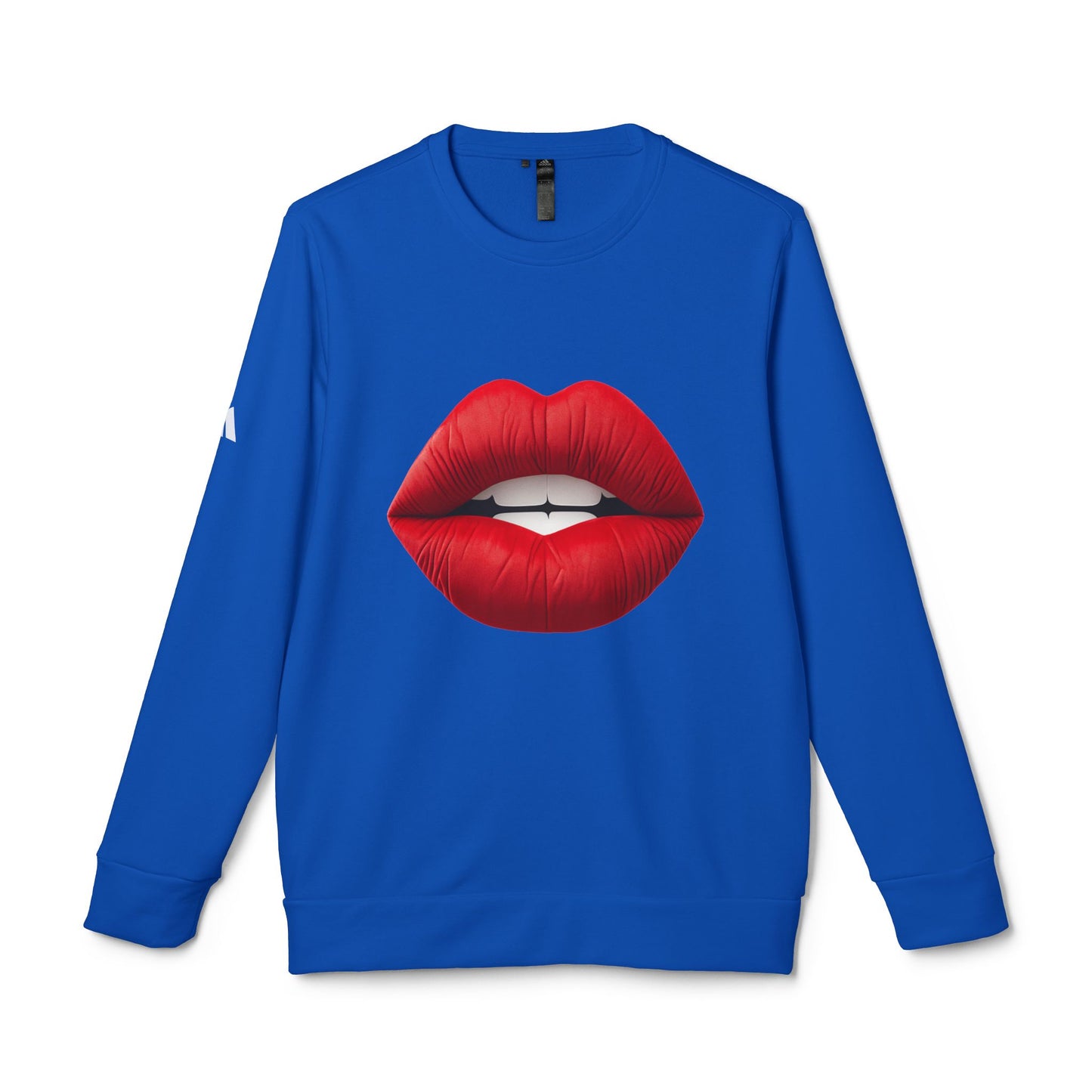 Adidas Women's Fleece Crewneck Sweatshirt with Red lips-shaped design