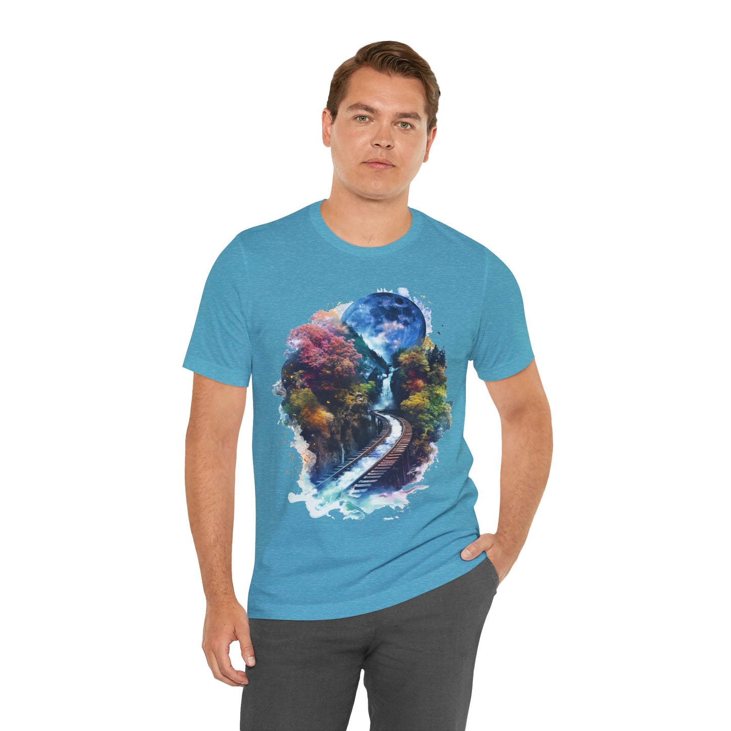 Classic and Unisex T-Shirt with 3D Watercolor design - Lightweight Fabric Tee