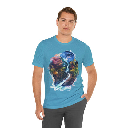 Classic and Unisex T-Shirt with 3D Watercolor design - Lightweight Fabric Tee