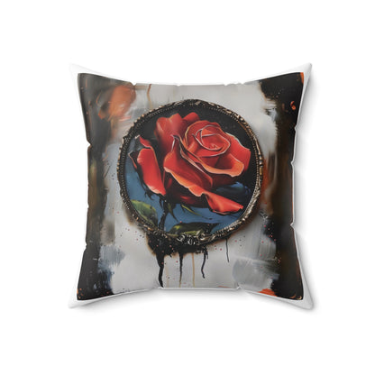 Rose Oil colored and Miniature Square Cushion white