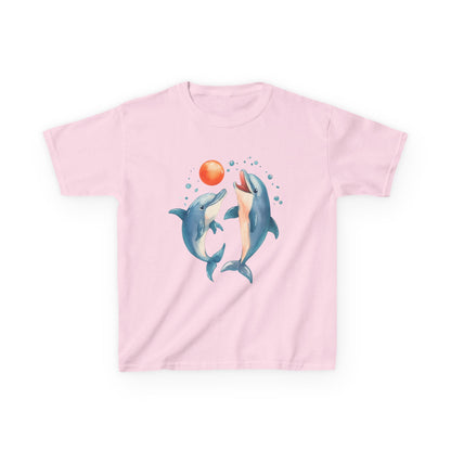 Playful Dolphins design Youth T-shirt- Unisex Youth Heavy Cotton™ Tee