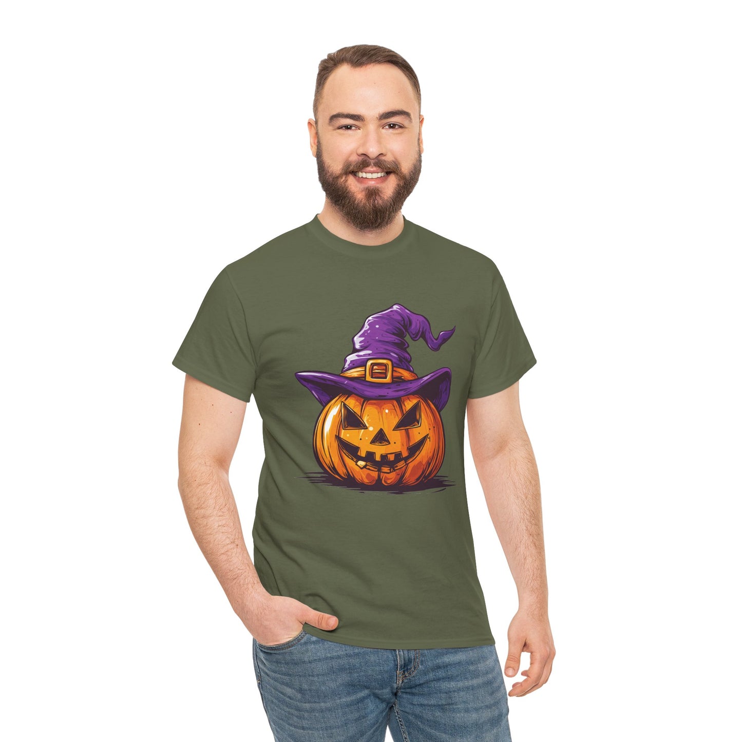 Pumpkin T-shirt - Halloween Tee - Unisex Heavy Cotton Tee - Spooky t-shirt