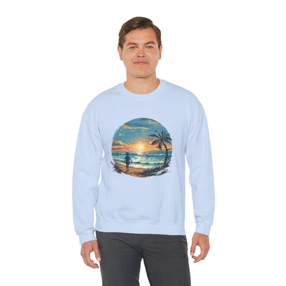 Unisex Heavy Blend™ Crewneck Sweatshirt - Colorful Beach Design