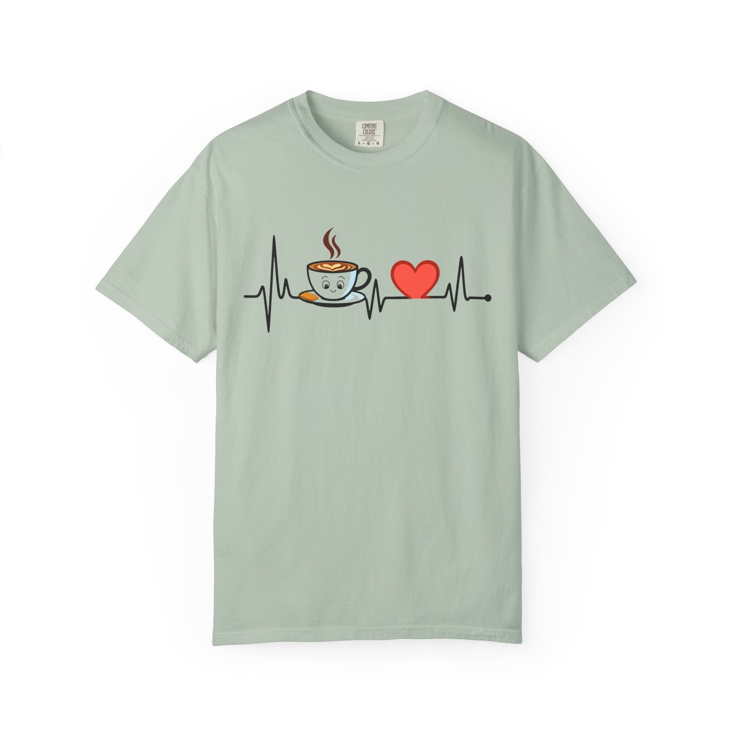 Cute Coffee Heartbeat T-Shirt, Unisex Tee for Coffee Lovers, Gift for Baristas, Casual Wear, Perfect for Birthdays and Holidays