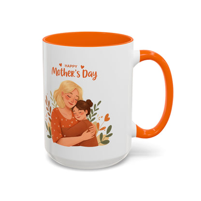 Happy Mother's Day Accent Coffee Mug - 11oz & 15oz, Perfect Gift for Moms
