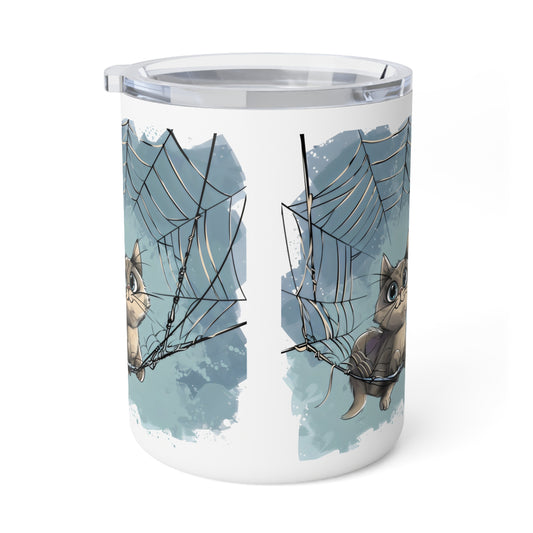 Insulated Coffee Mug, 10oz - Travel mug with Cute Cat design