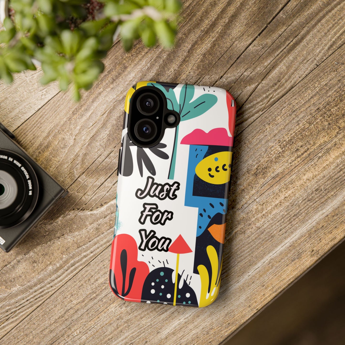 Colorful Phone Case with "Just For You" Design - Fun Gift, Unique Phone Accessory, Vibrant Design, Custom Gift Idea, Personal Touch