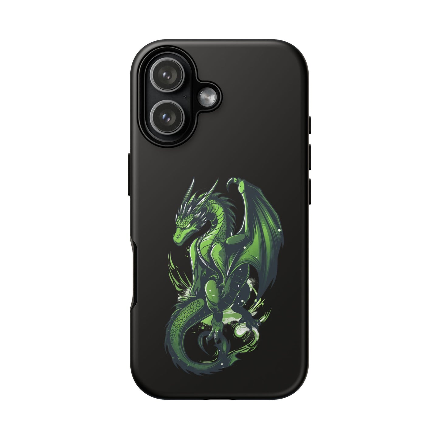 Tough Cases with Green Glowing Dragon design for iPhone, Samsung, and Google