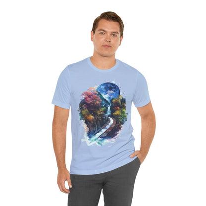 Classic and Unisex T-Shirt with 3D Watercolor design - Lightweight Fabric Tee