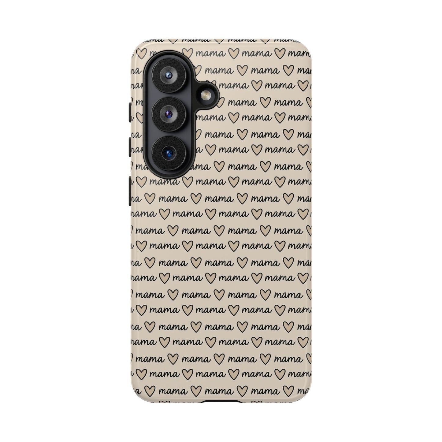 Mama Script Heart Pattern Phone Case