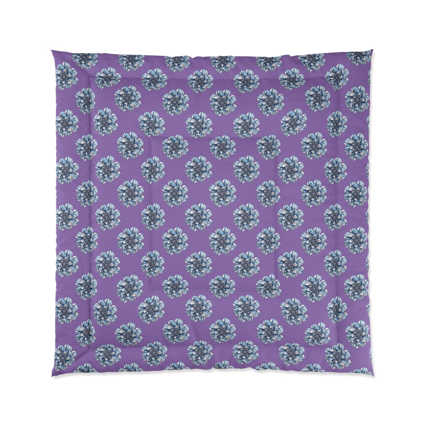 Light Purple Cozy Throw Blanket with Striped Floral Design
