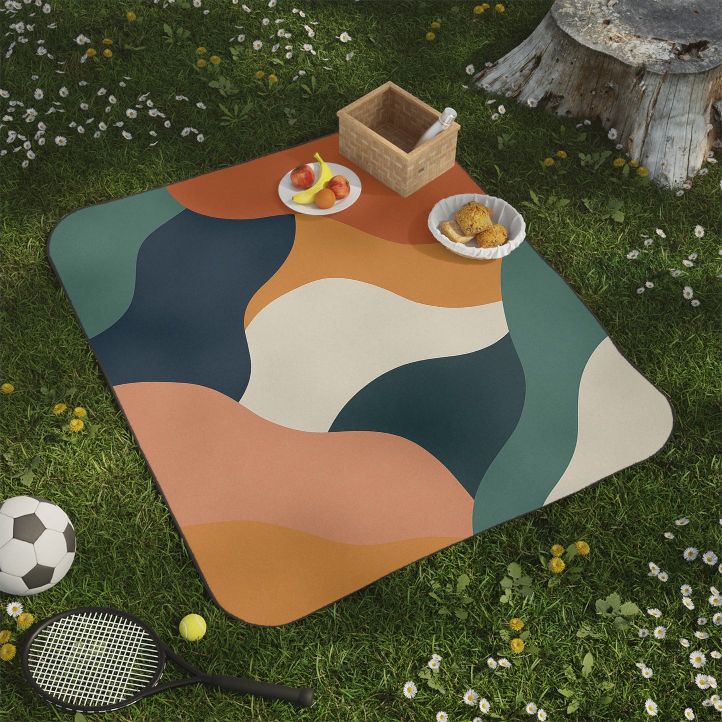 Stylish Outdoor Picnic Blanket - Modern Abstract Design