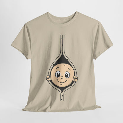 Cute Baby Face Cotton Tee - Fun Graphic T-Shirt for pregnant women