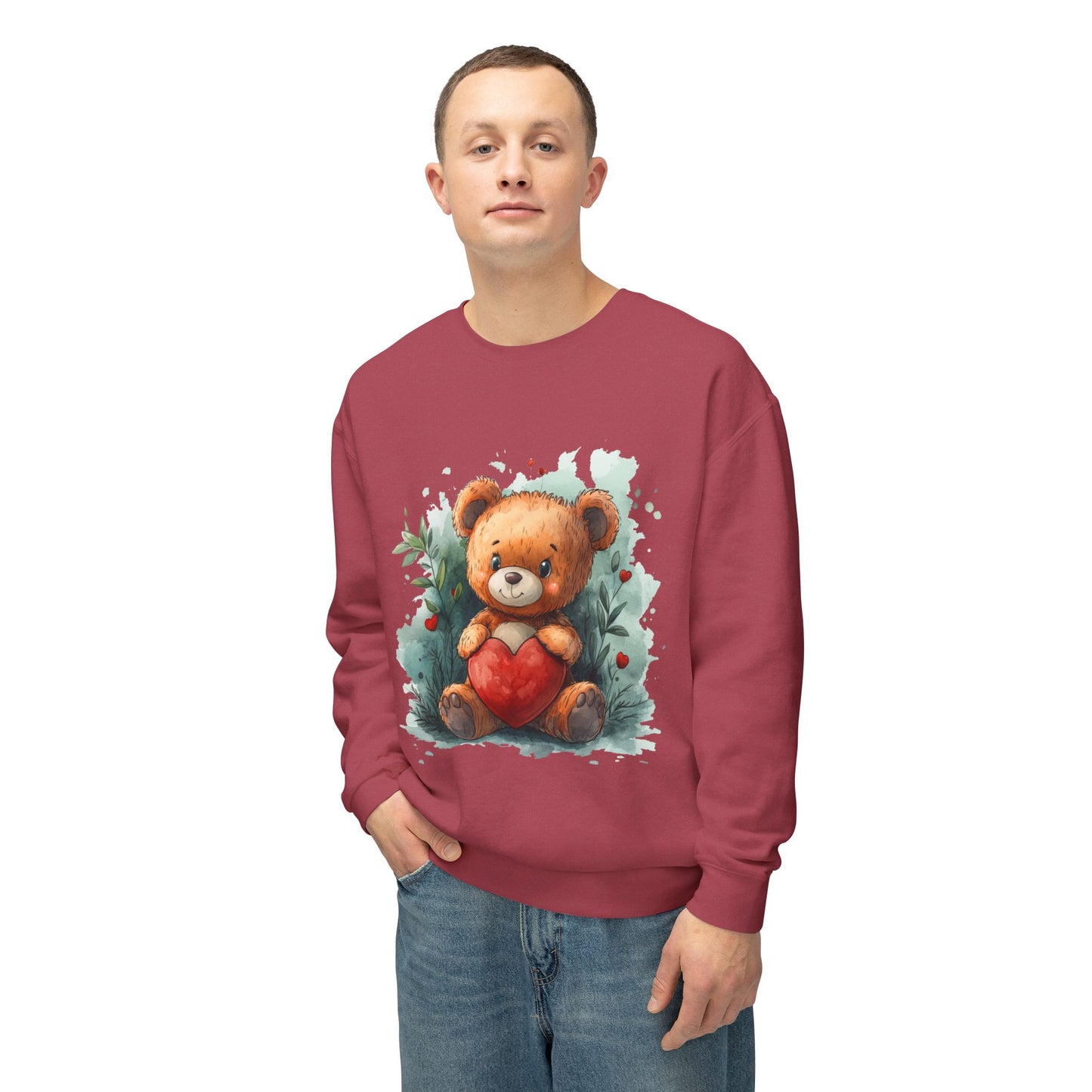 Teddy Bear Unisex Lightweight Crewneck Sweatshirt
