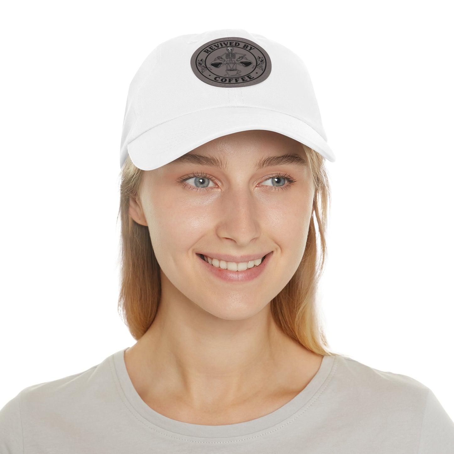 Revived by Coffee Dad Hat with Leather Patch - Perfect Gift for Coffee Lovers