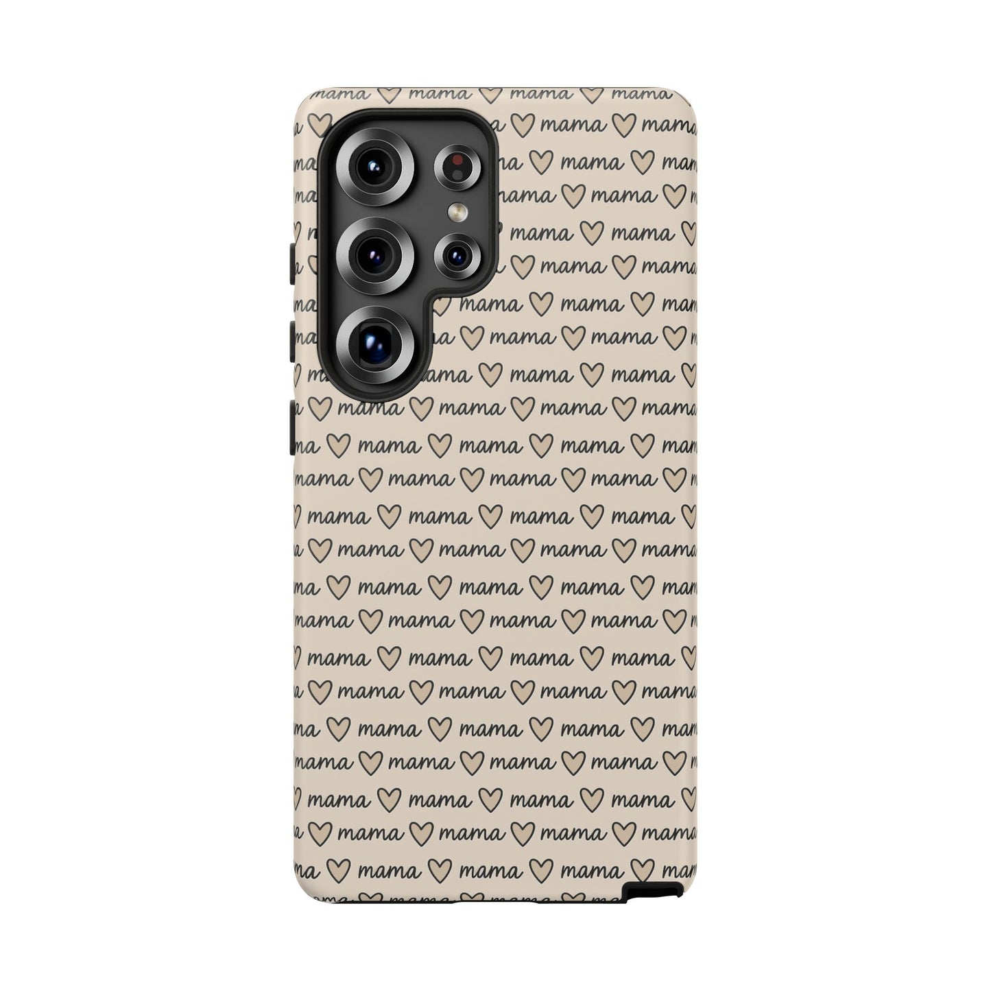 Mama Script Heart Pattern Phone Case