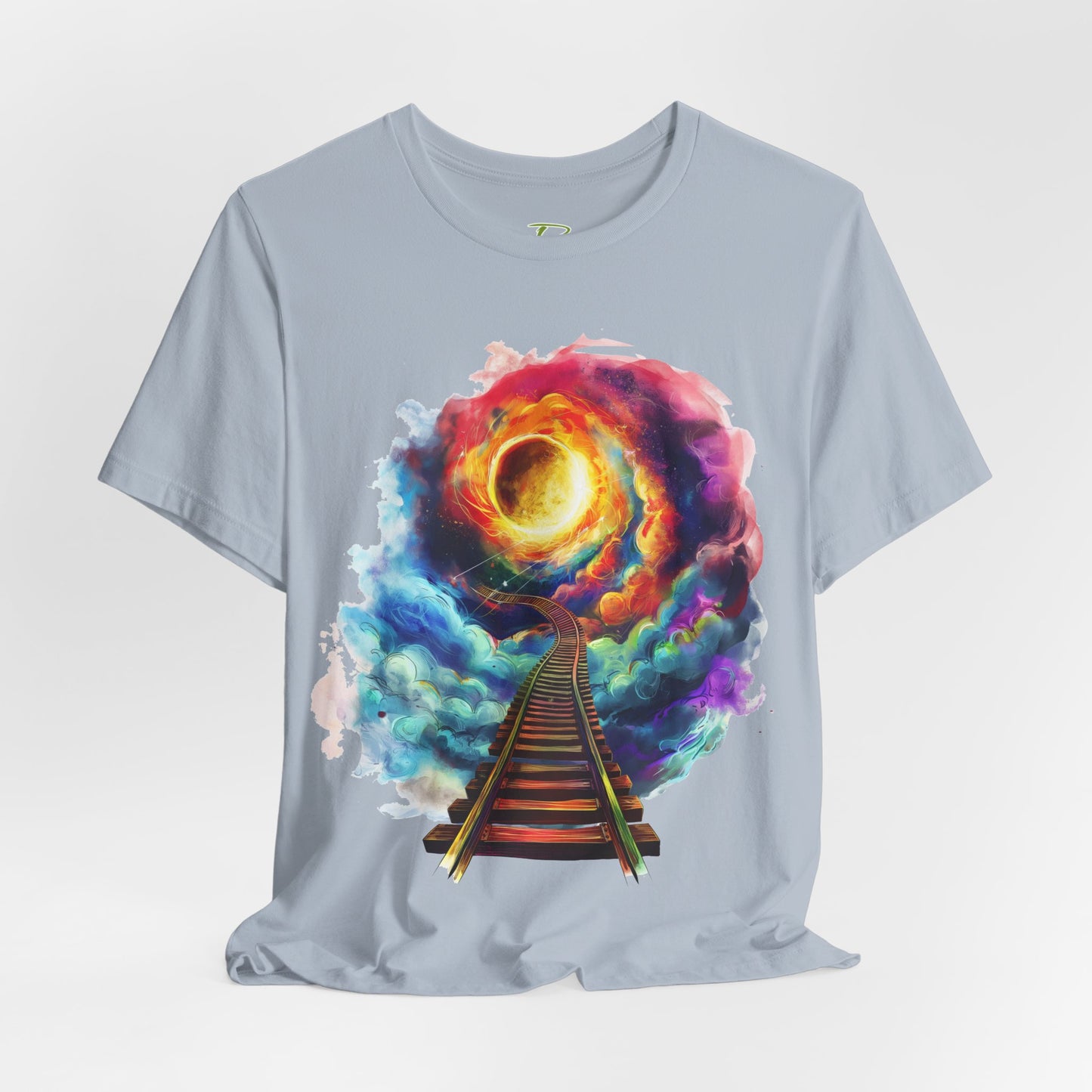 Unisex T-Shirt with 3D Watercolor Universe and an Abstract Representation with a Sun