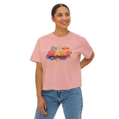 Mama Boxy Tee – Casual Women's T-Shirt for Moms - Women's Boxy Tee