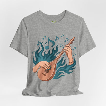 Musical Vibes Tee, Women's Graphic T-Shirt, Music Lover Gift, Casual Wear, Festival Outfit, Band Merch - Lightweight Fabric Tee