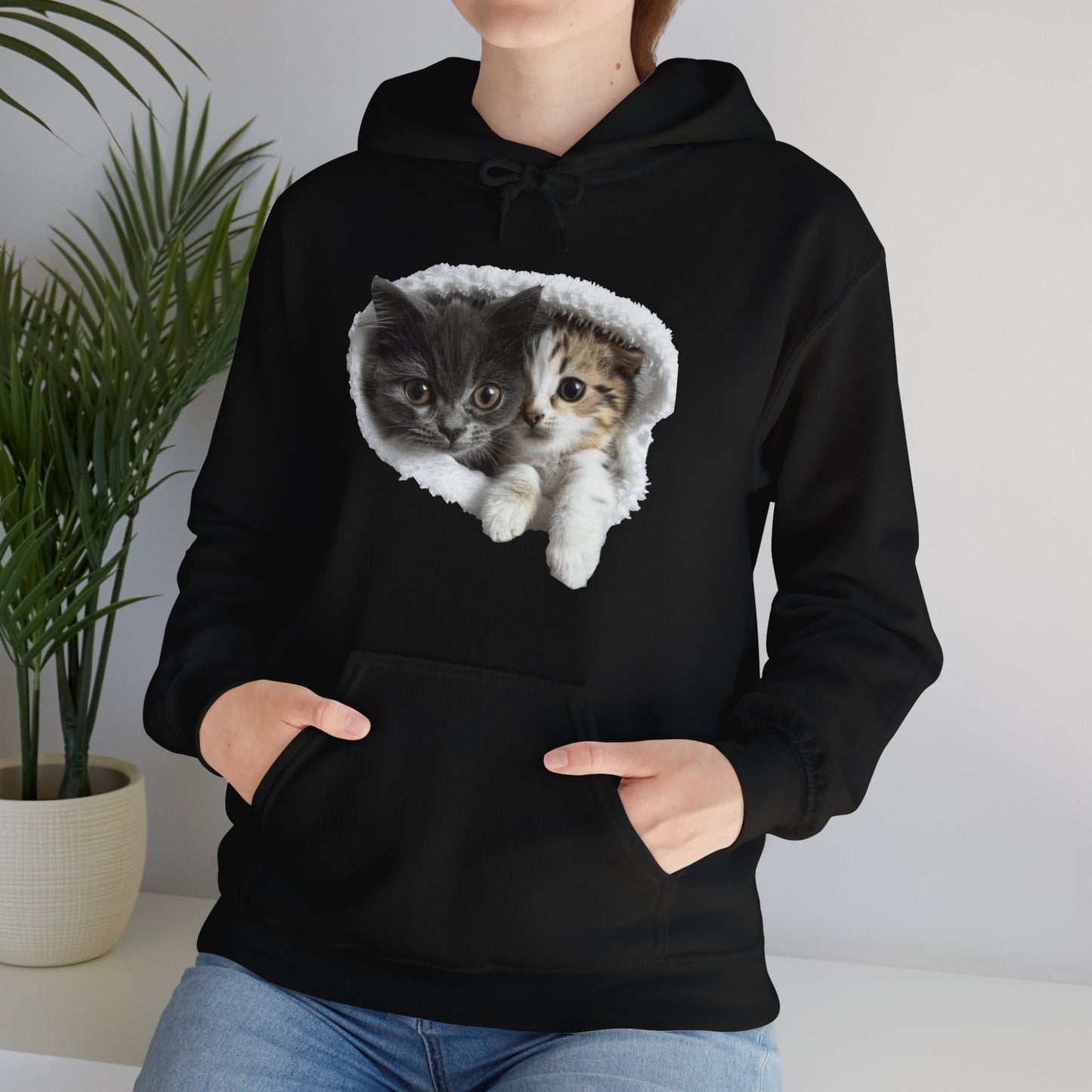 Cute Cat Design for Cat Lovers - Unisex Heavy Blend™ Hooded Sweatshirt - Cat Hoodies for Men and Women