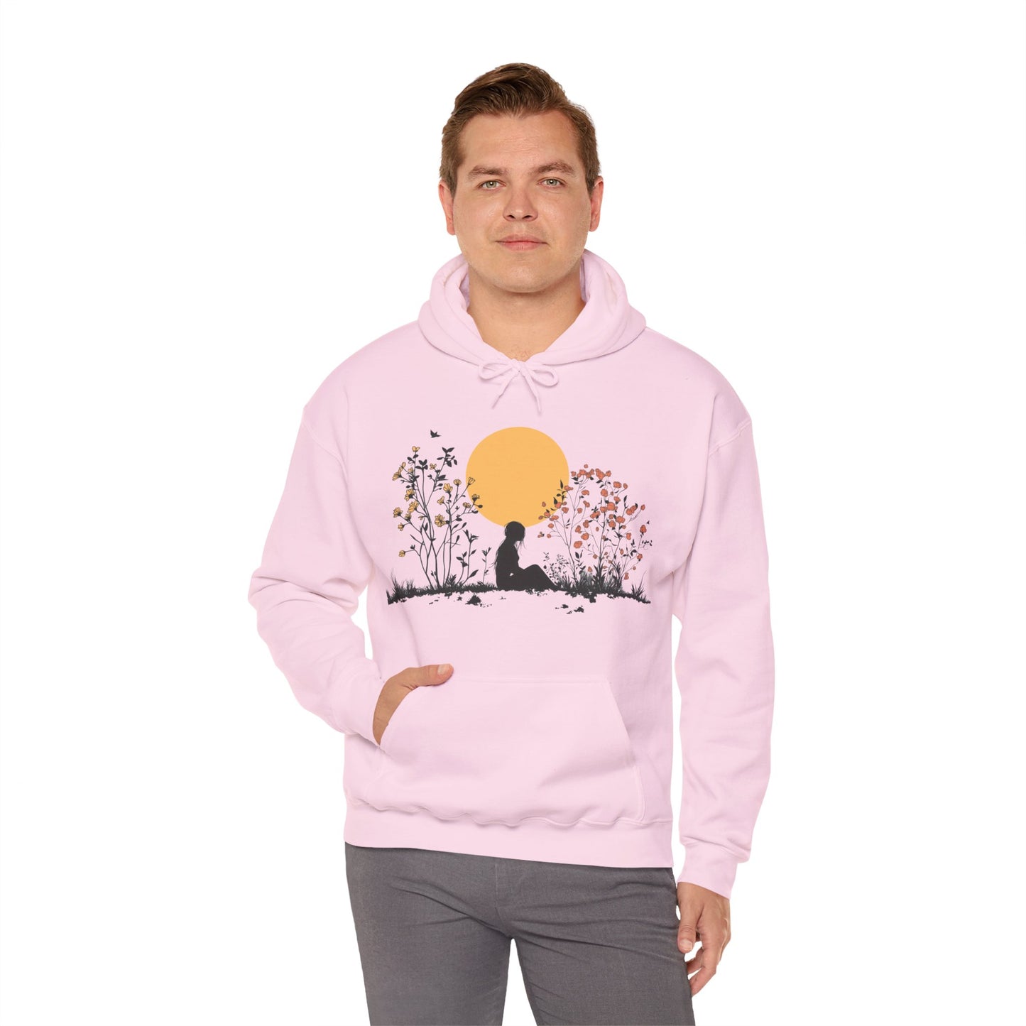 Serene Serenity Unisex Heavy Blend™ Hooded Sweatshirt - Woman & Nature Design Hoodie for Men and Women