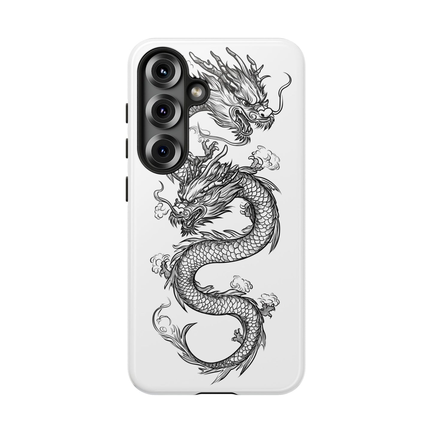 Dragons Phone Cases - Black Ink Tattoo Design of Dragons Tough Cases