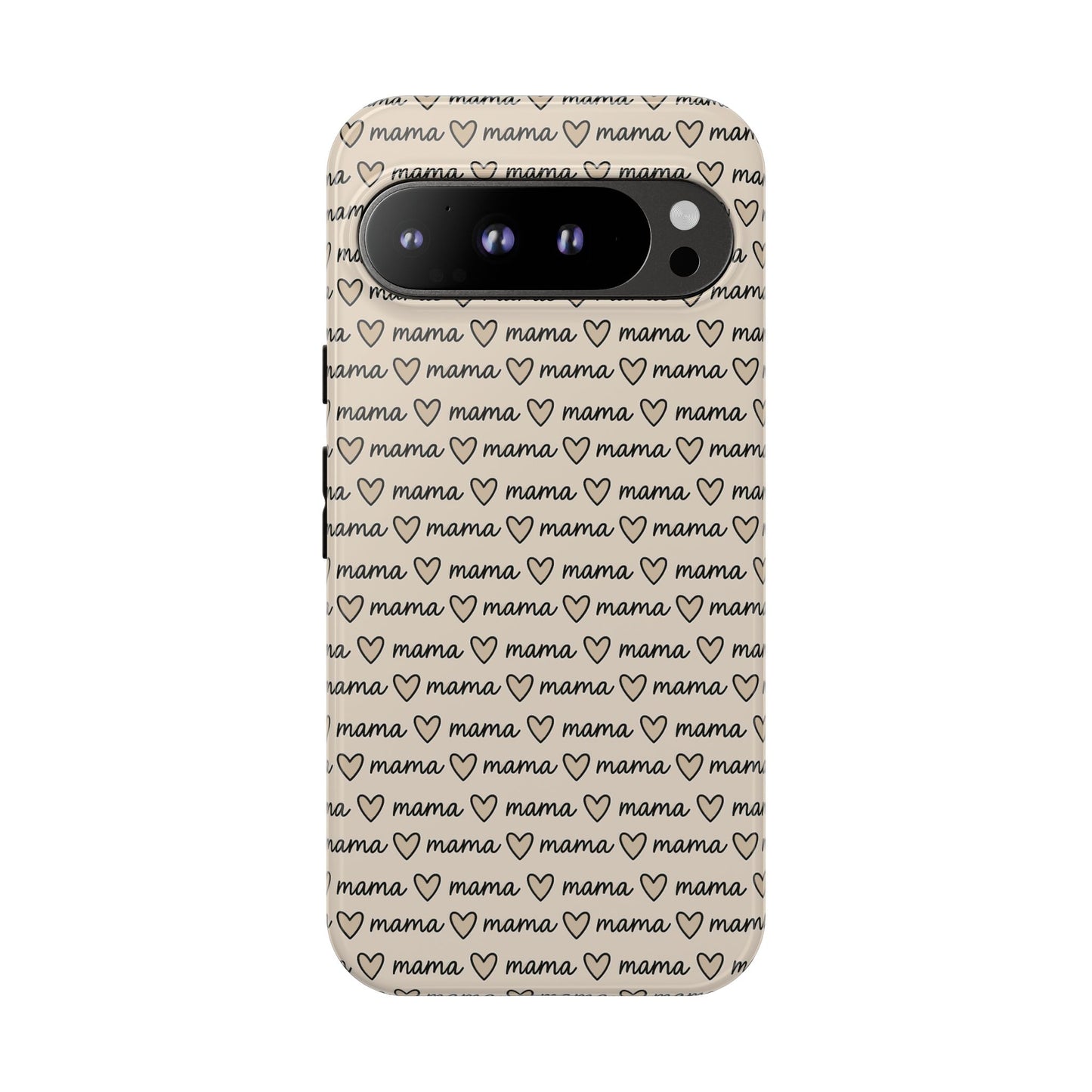 Mama Script Heart Pattern Phone Case