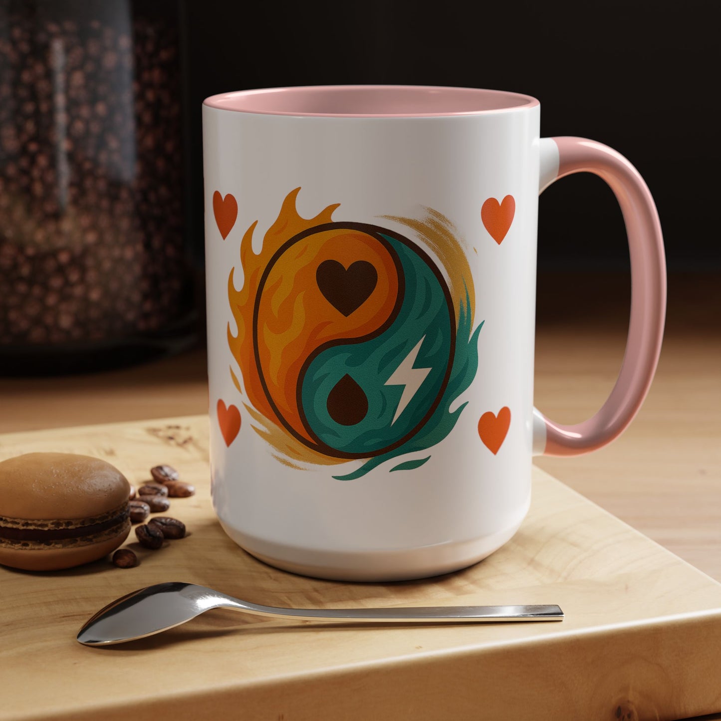 Bold Yin Yang Accent Coffee Mug – 11oz & 15oz – Perfect for Coffee Lovers