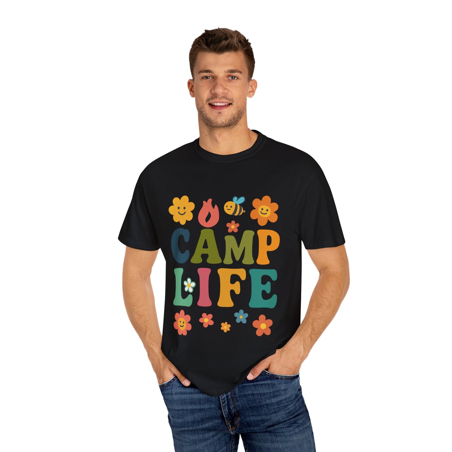 Camp Life Unisex Garment-Dyed T-Shirt - Fun and Colorful Outdoor Vibes