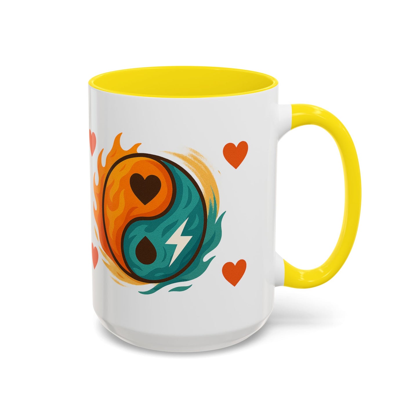 Bold Yin Yang Accent Coffee Mug – 11oz & 15oz – Perfect for Coffee Lovers