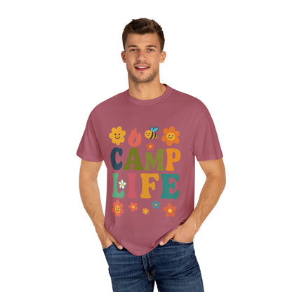 Camp Life Unisex Garment-Dyed T-Shirt - Fun and Colorful Outdoor Vibes