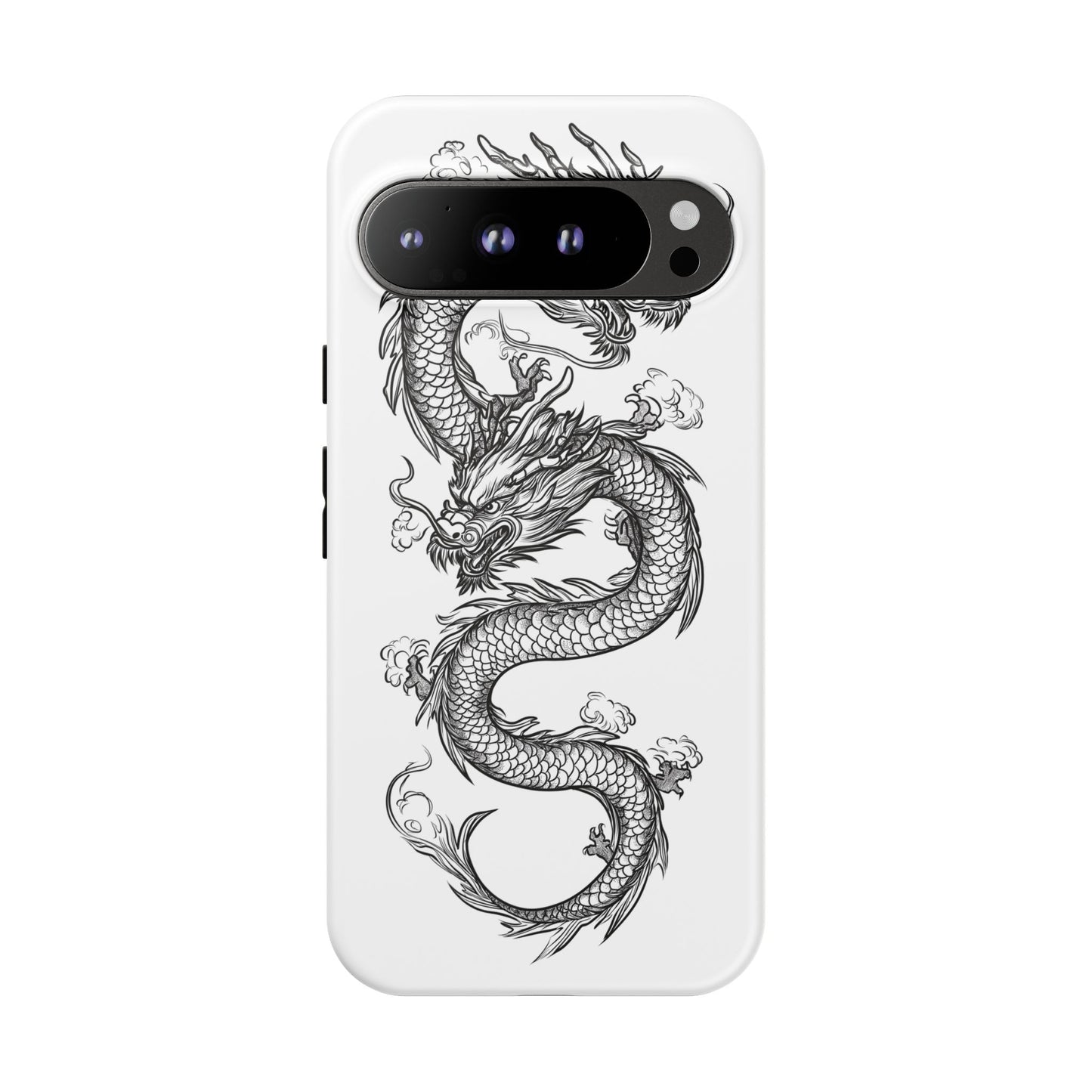 Dragons Phone Cases - Black Ink Tattoo Design of Dragons Tough Cases