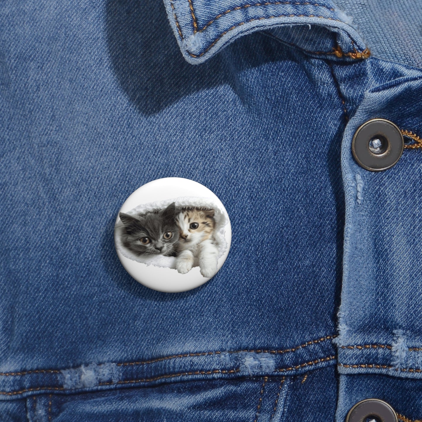 Custom Pin Buttons - Cute Cat Design for Cat Lovers