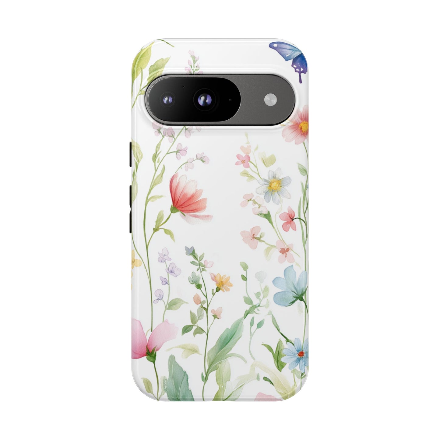 Watercolor Wildflower & Butterfly Phone Case - iPhone, Samsung, and Google case