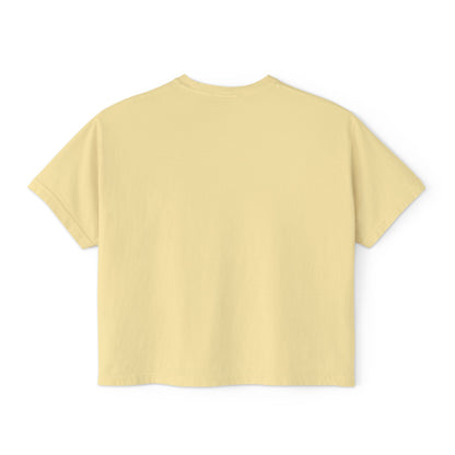 Boho Floral Women's Boxy Tee - Artistic Graphic T-Shirt for Everyday Style