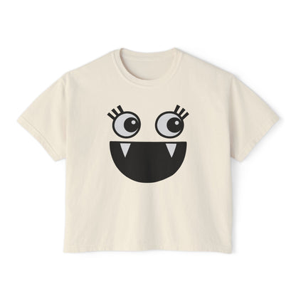 Cute Monster Women's Boxy Tee - Playful Graphic T-Shirt for Fun Style