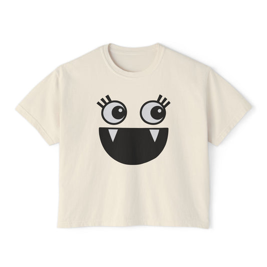 Cute Monster Women's Boxy Tee - Playful Graphic T-Shirt for Fun Style