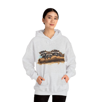 Cozy Raccoon Hooded Sweatshirt - Unisex Heavy Blend™- Raccoon in hoodie - Raccoon Hoodie with ears