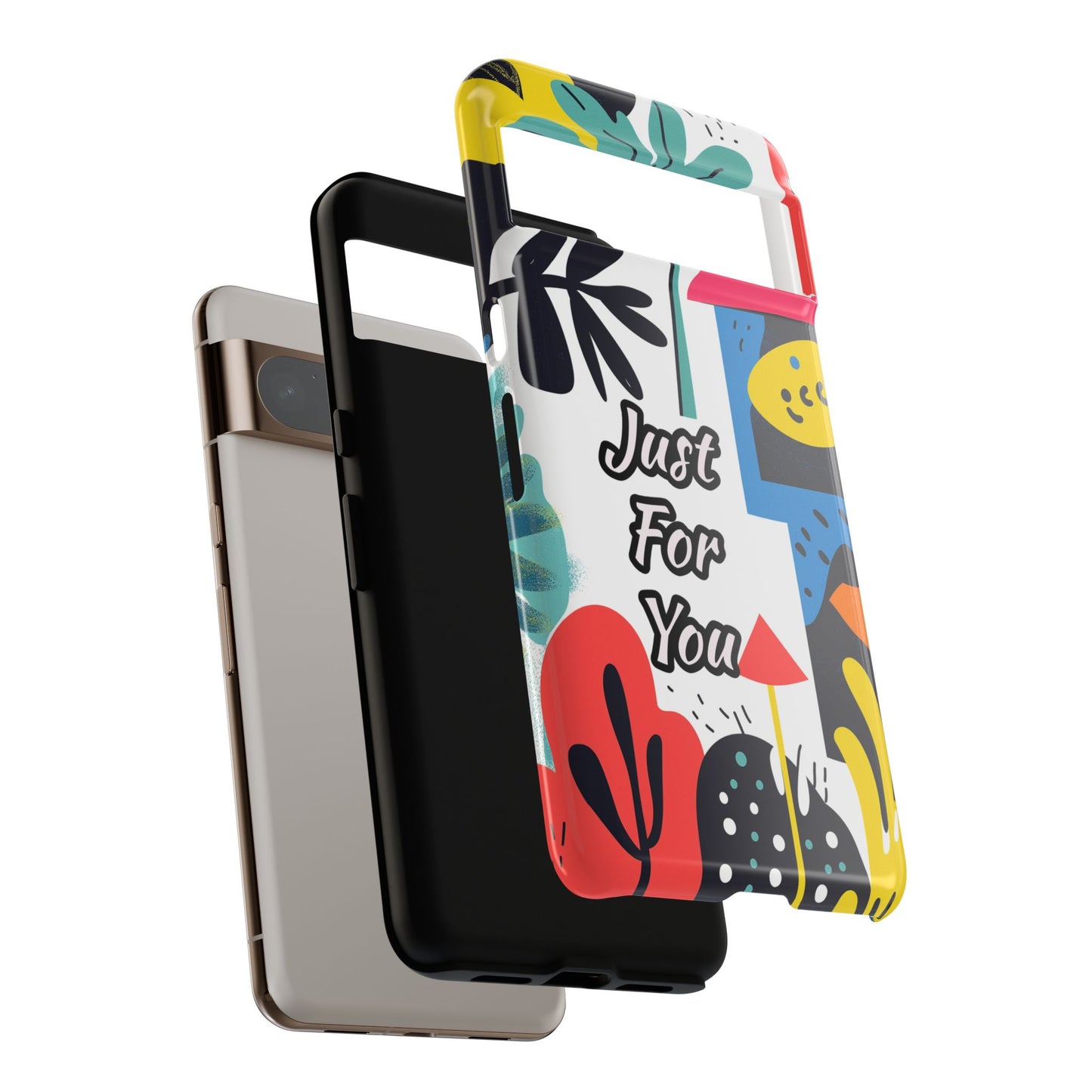 Colorful Phone Case with "Just For You" Design - Fun Gift, Unique Phone Accessory, Vibrant Design, Custom Gift Idea, Personal Touch