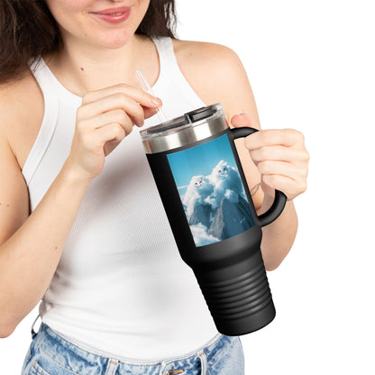 Insulated Travel Mug, 40oz - Cloud Smiles Design Insulated Mug